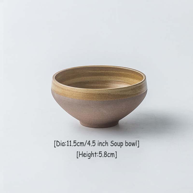 Grof Keramische Plaat Rijstkom Vajilla Serviesje Koffie Cup Ronde Steak Lade Retro Vlakke Plaat Servies Sushi Gerechten 1 stuks