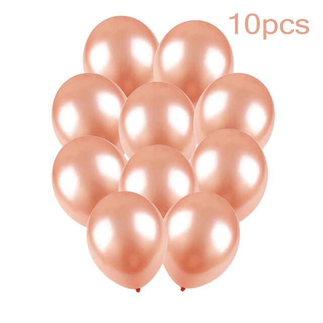 Rosa gull rundt hjerte ballong bursdagsbukett konfetti diy papir fest globos kjærlighet bryllup bursdagsfest dekorasjoner ballonger: 10 stk rund lateks