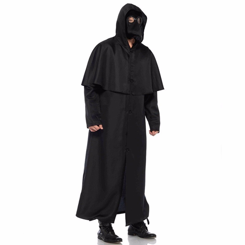 Vintage renacimiento Medieval sacerdote traje europeo religioso Cowl fraile uniforme de sacerdote Halloween con capucha batas capa