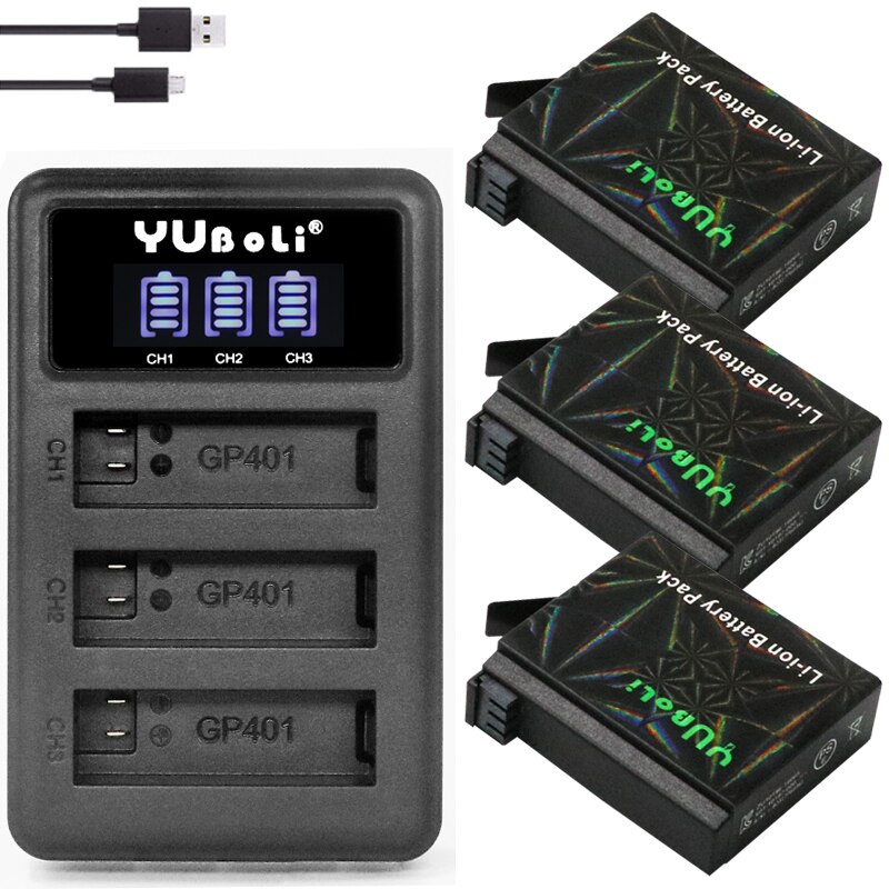 hero4 Battery akku for Gopro Hero 4 Batteries Go Pro Hero4 bateria AHDBT 401 Action camera Accessories: charger and 3battery