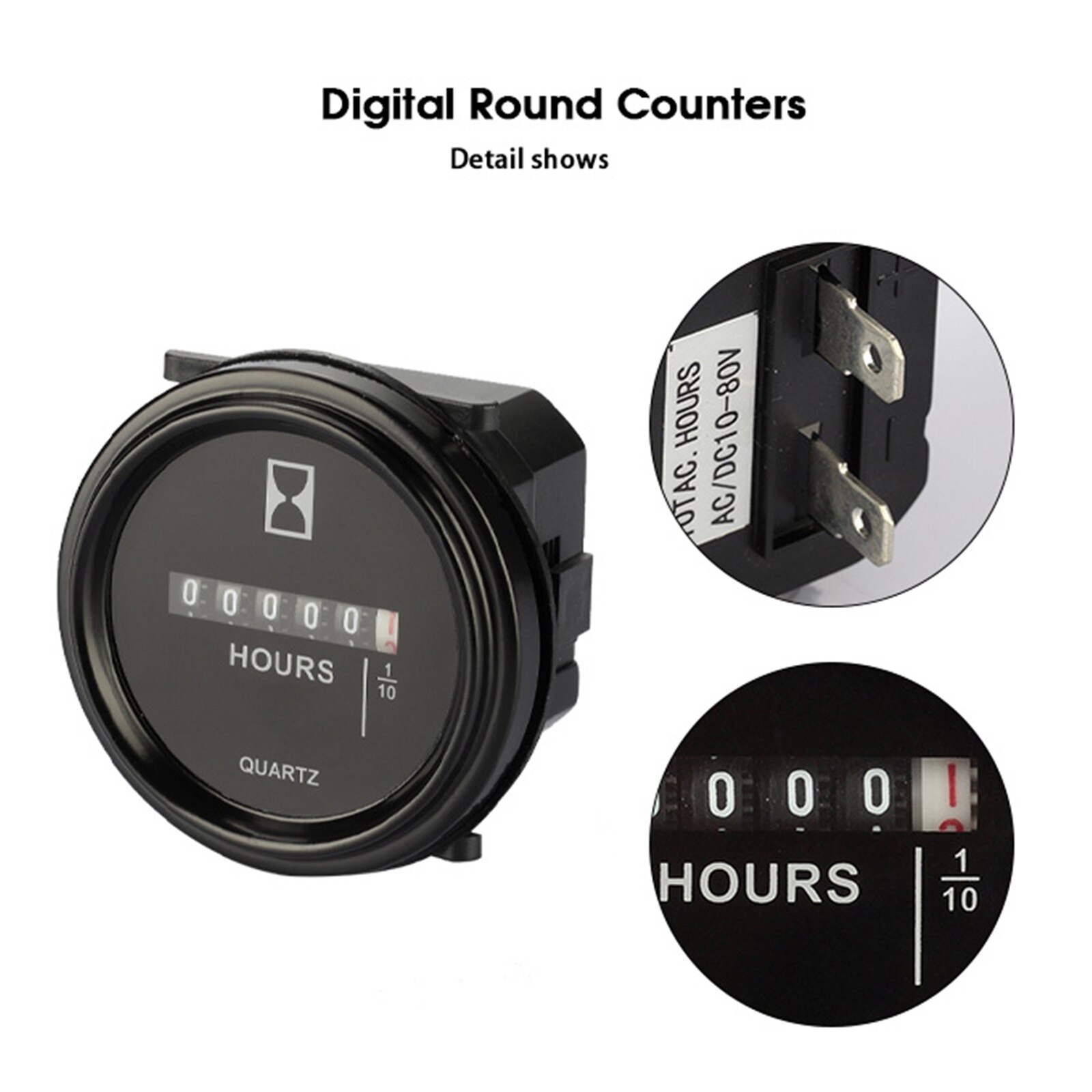 Digital Round Counters Timers For Generators Motors Boat Meter Timing AC/DC10-60V AC220-240V Counter Hour Meter Mechanical Timer