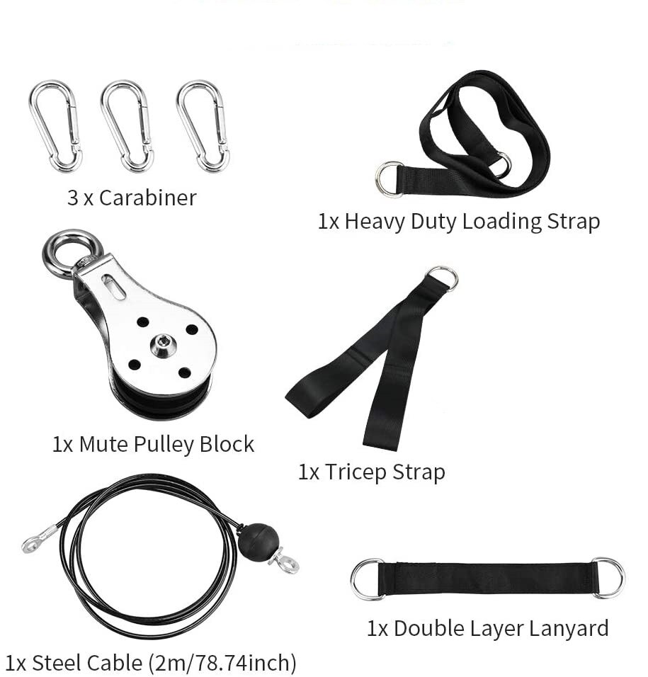 DIY Fitness Pulley Set Lat Lift Pulley Cable System for Lat Pull Down Machine Attachments hand strength Home Gym Equipment: Style A