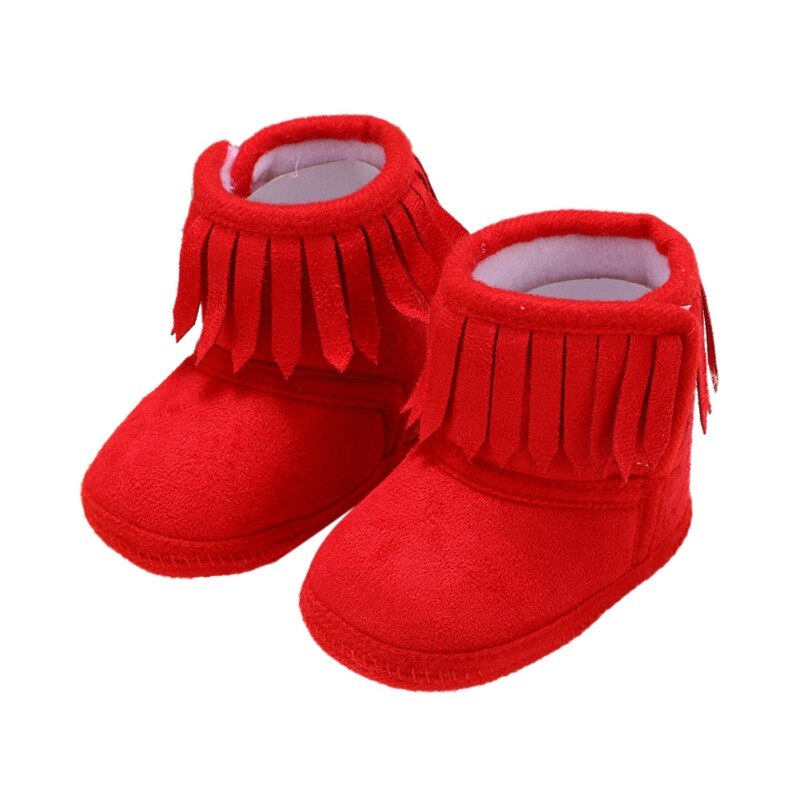 Recién Nacido bebé invierno flecos botas Niña recién nacido Color sólido borla Fondo suave nuevas botas de algodón 0-18M