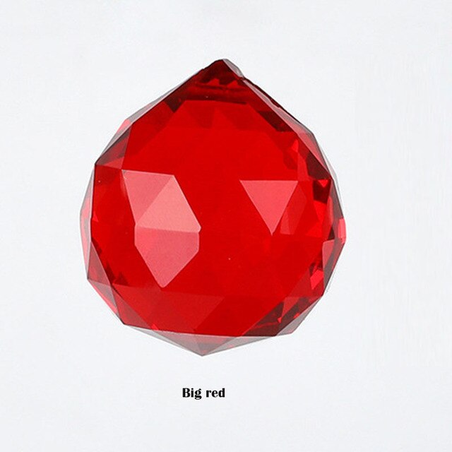 20mm Klar Kristall Beleuchtung Ball Feng Shui Lampe Ball Prisma Regenbogen Sonne Fänger hause Hochzeit Party Dekoration: groß rot