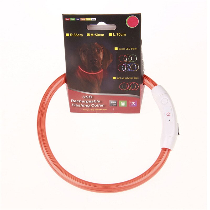 Hondenhalsband led hondenhalsband licht gloeiend in het donker knipperende halsband: Rood