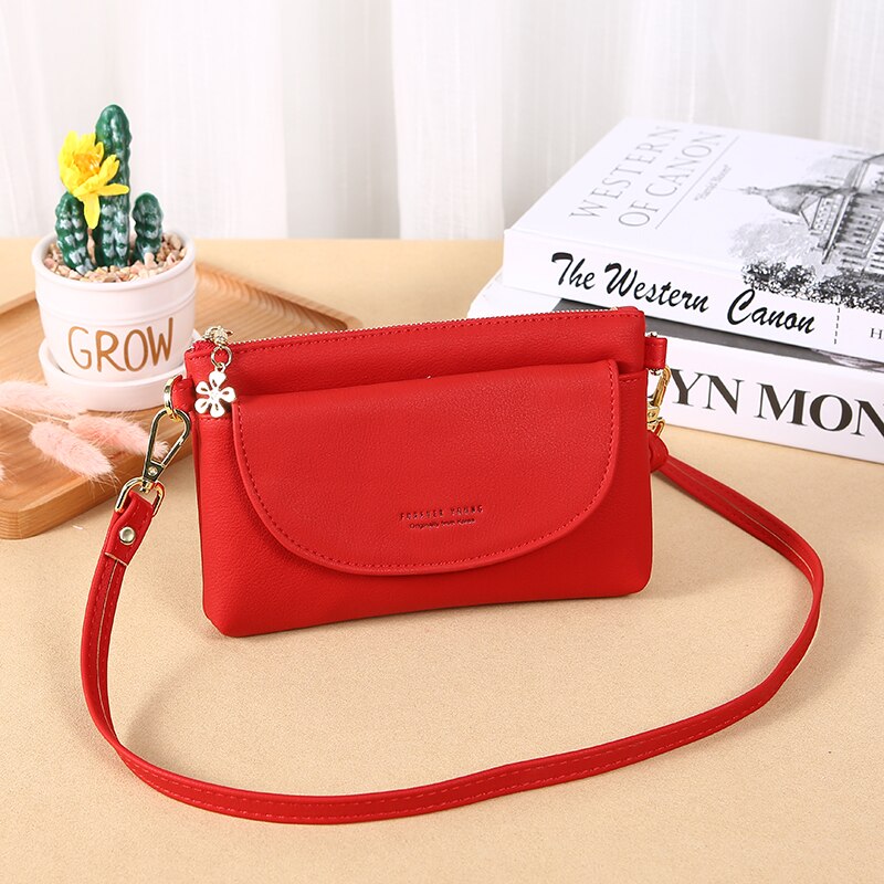 Dames pu leren schoudertas dames crossbody tas casual eenvoudige handtas frisse kleine crossbody tas 7304