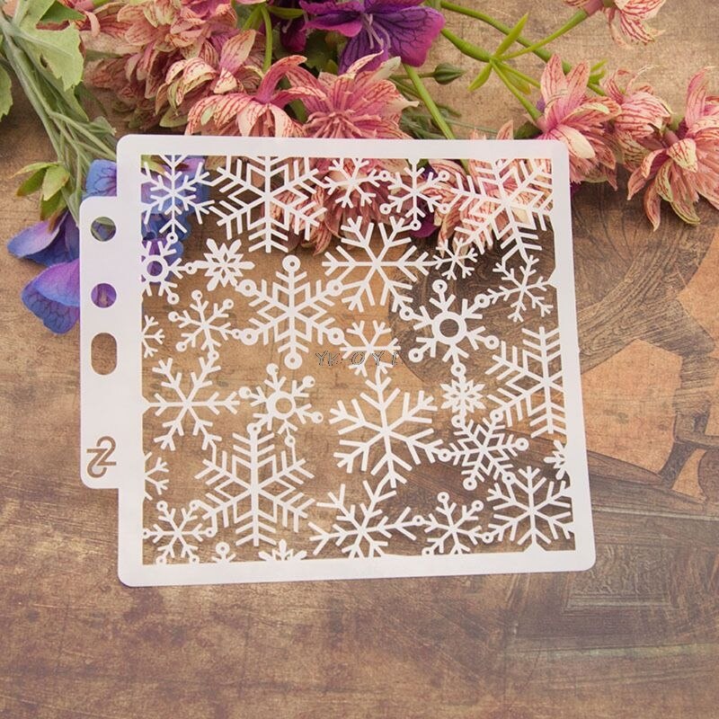 Snowflake Stencils Template Painting Scrapbooking Embossing Stamping Album Card