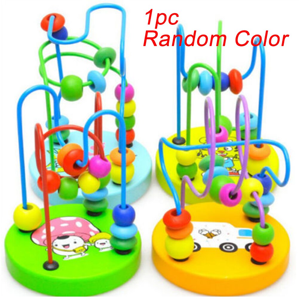 Mini Pre School Speelgoed Draagbare Educatief Rond Kralen Wire Maze Meisje Jongen Kids