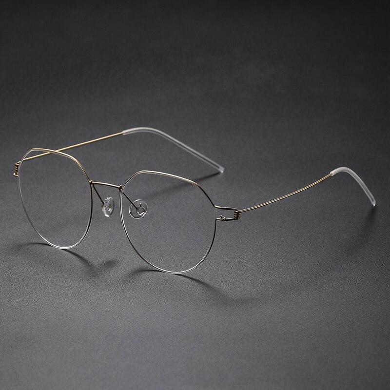 Dänemark Ultraleicht Schraubenlose Titan Brille Rahmen Männer Optische Brillen Frauen Myopie Runde Brillen Evan