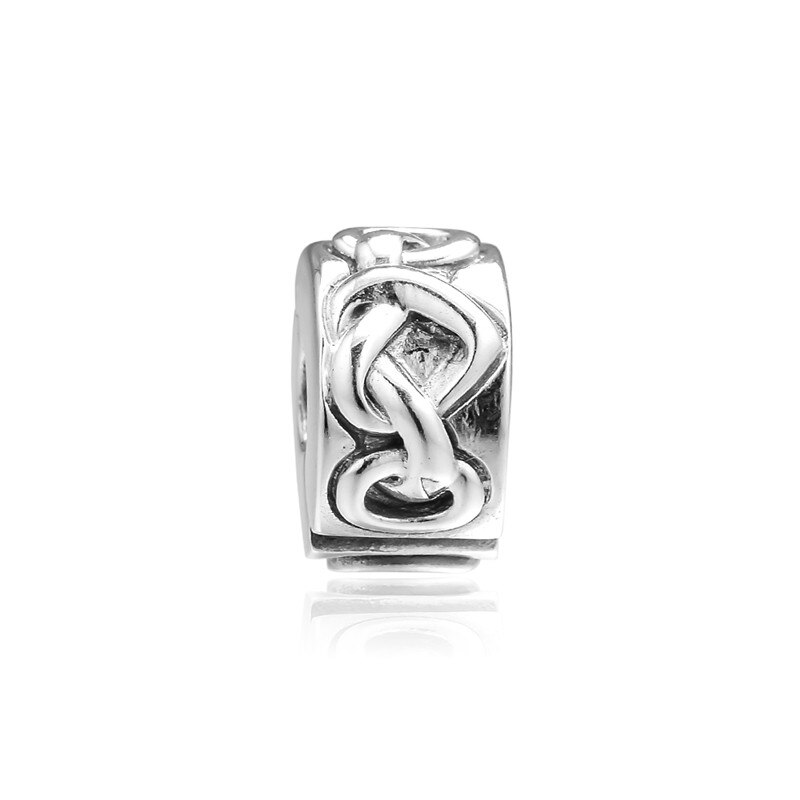 Coeur noué pince perles pour Bracelets à breloques femmes bricolage argent 925 Vintage perles breloque pour la fabrication de bijoux amour signe