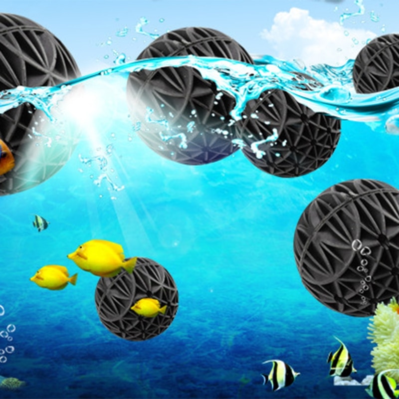 Bolas biofiltro para acuario, filtro de medios en seco y húmedo, tanque de peces Koi, estanque Reefx, 16mm, 100 Uds.