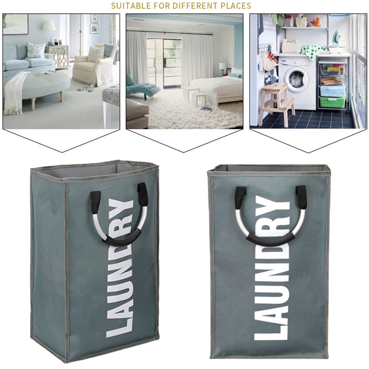 Cesta de ropa sucia para baño, almacenamiento de sujetador resistente al agua, cesto para la ropa sucia, plegable, bañera básica, 2 uds.