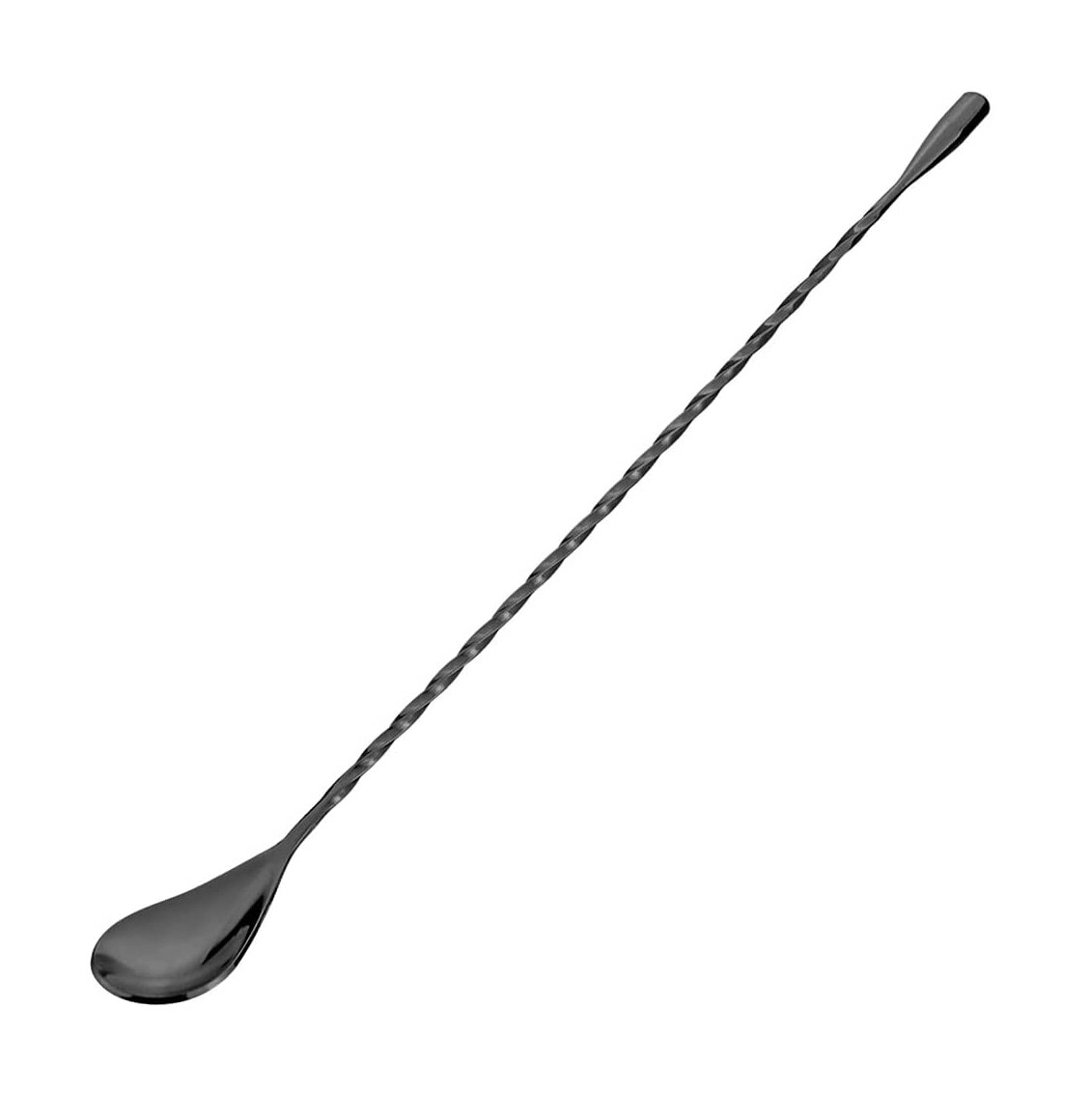 Barra de mango largo, cucharas para agitar, barras de acero inoxidable, cuchara para camarero, mezclador de cócteles, 12 pulgadas: Black