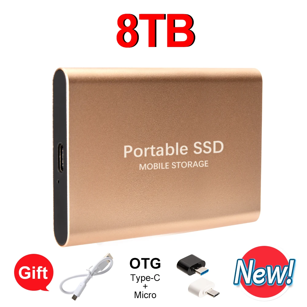 Högpresterande bärbar ssd 8tb, 16tb usb 3.2 typ-c extern ssd-enhet kompatibel för mac pc android: Ljusgrön
