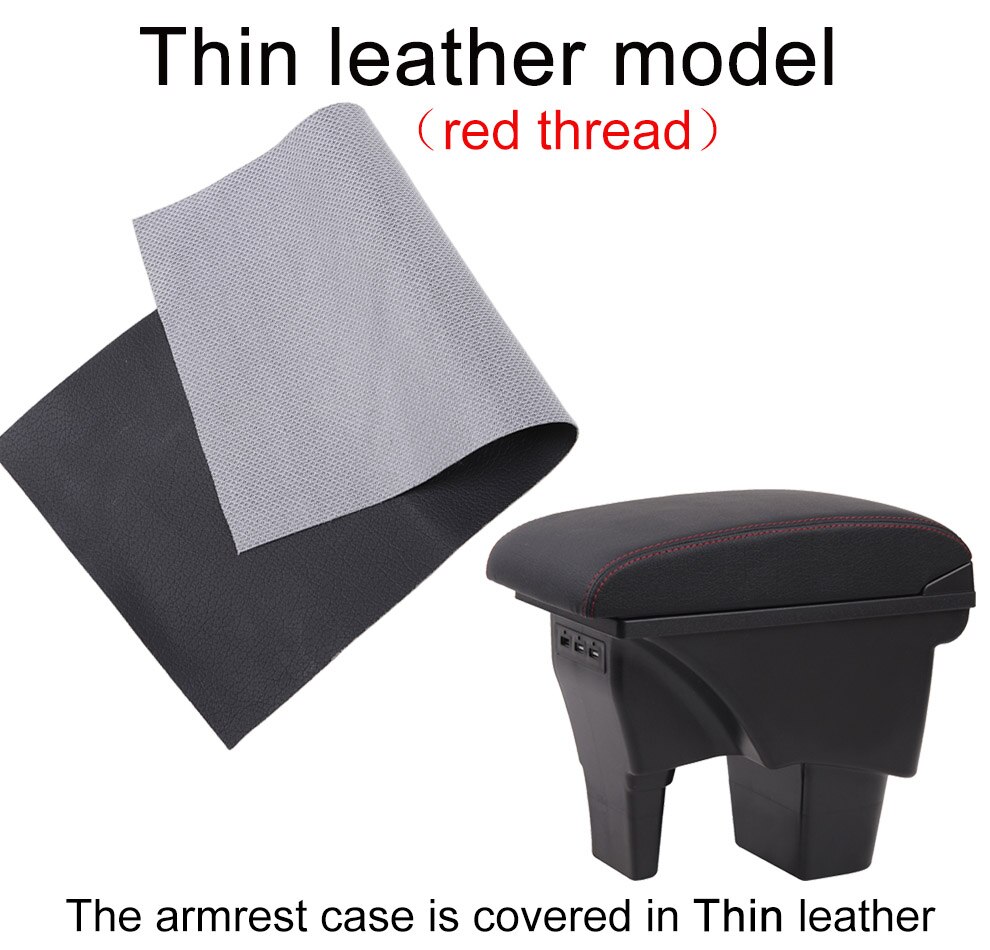 Dla Suzuki Vitara podłokietnik ze schowkiem uniwersalna konsola główna samochodu caja akcesoria robić modyfikacji podwójnie podniesiona z USB: thin czerwony