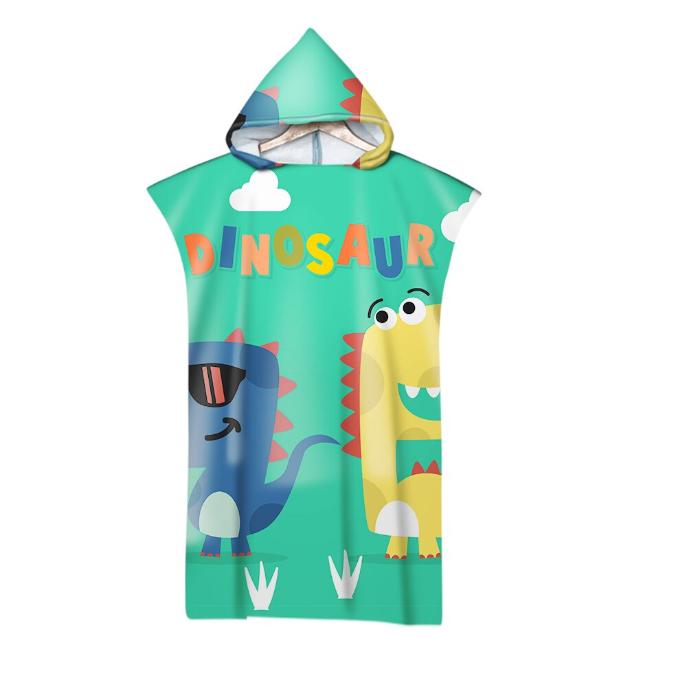 Dinosaur Cartoon Printed Microfiber Beach Towel For Kids Adults Soft Hooded Bath Towels Swimming Cloak: 8