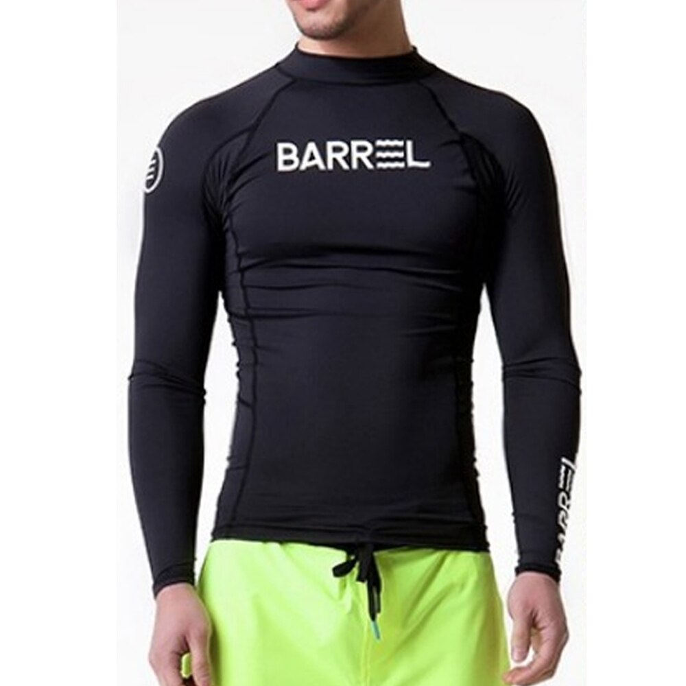 Men's t-shirt Long Sleeve Rashguard Quick-dry UPF 50+ Swim Shirt Combi and Bodysuits Wetsuit Dive suite 5mm Women's t-shirt: Black / L