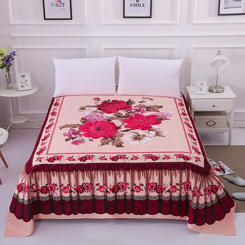 Verdicken Gebürstet Flache Blatt Sanft Schleif König Größe Bett Blatt verrotten Hochzeit Bettlaken 245x245cm Keine Kissenbezug: Farbe 14