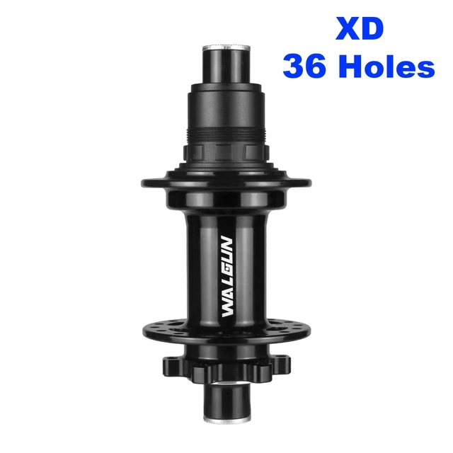 Walgun-MTB Fietsnaven, 6 Pallen, 3 Tanden, 120 Klik Boost Hub, 28H 32H 36H, Voor 110*15, Achter 148*12, HG MS XD 8 9 10 11 12 Speed: Licht Geel