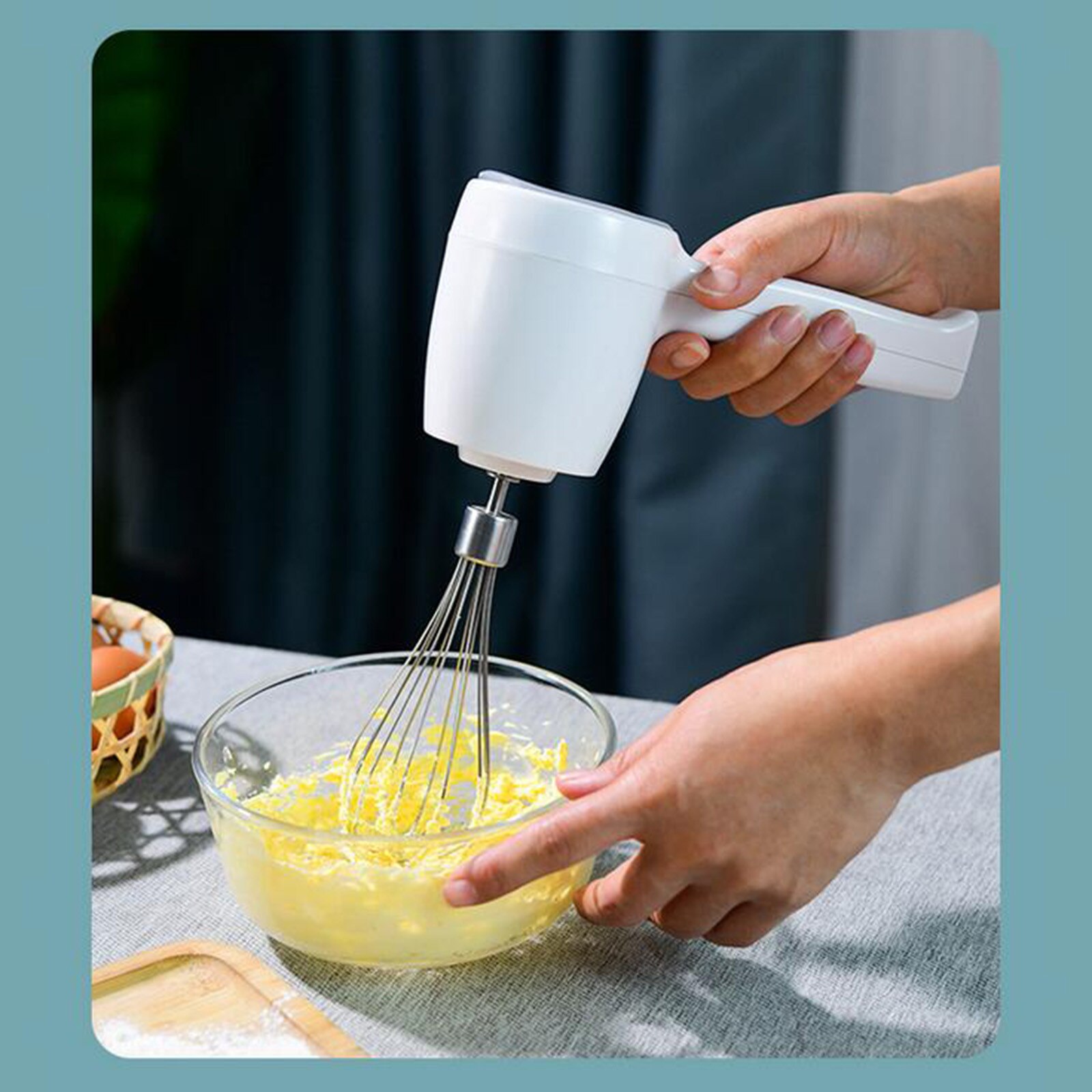 Hand Blender 304 Rvs Automatische Mixer Oplaadbare Bakken Tool Voor Maken Soep/Smoothies/Puree/Babyvoeding/Cake (Wit)