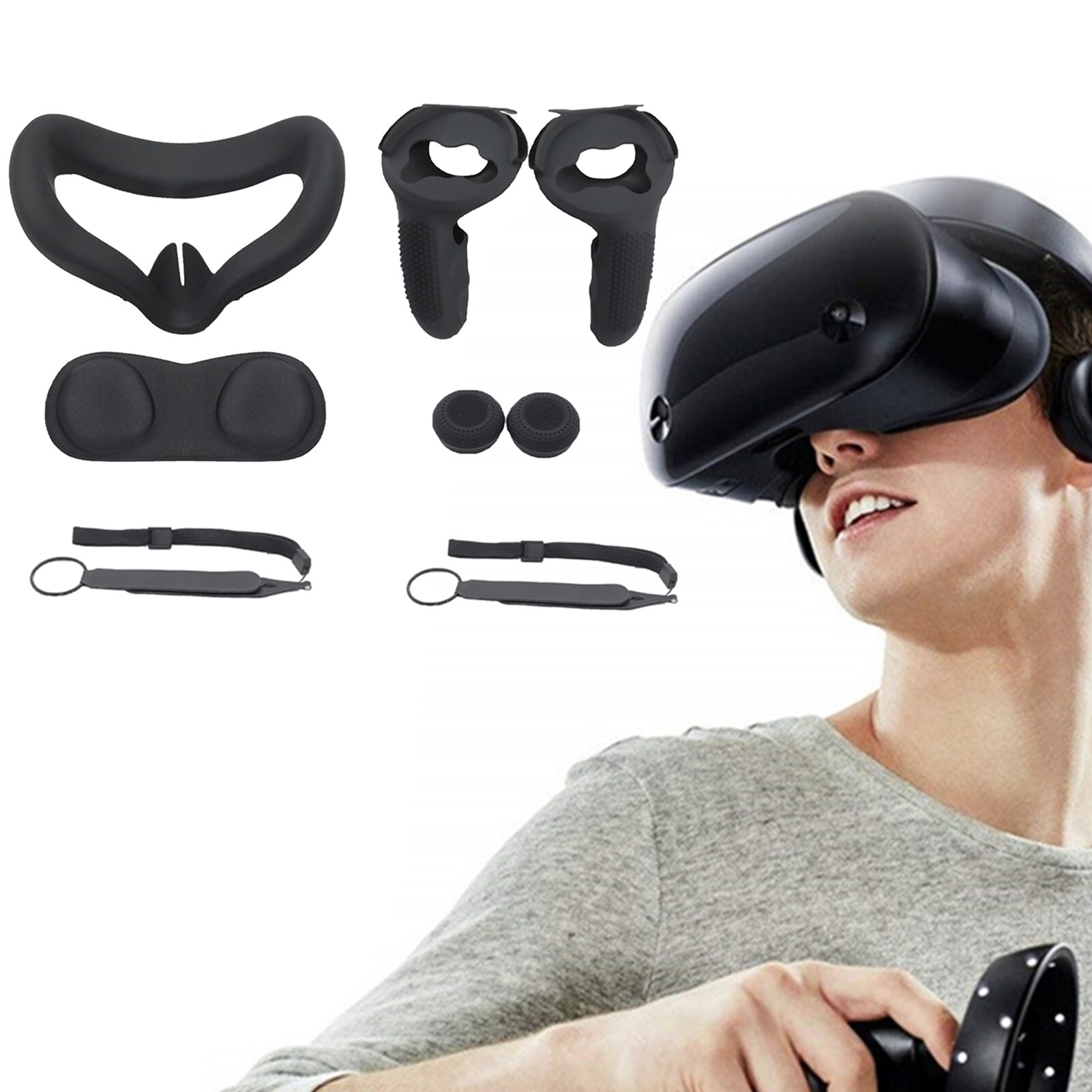 Custodia protettiva per Oculus Quest 2 VR Touch Controller custodia con impugnatura a snodo impugnatura per Oculus Quest 2 accessori VR