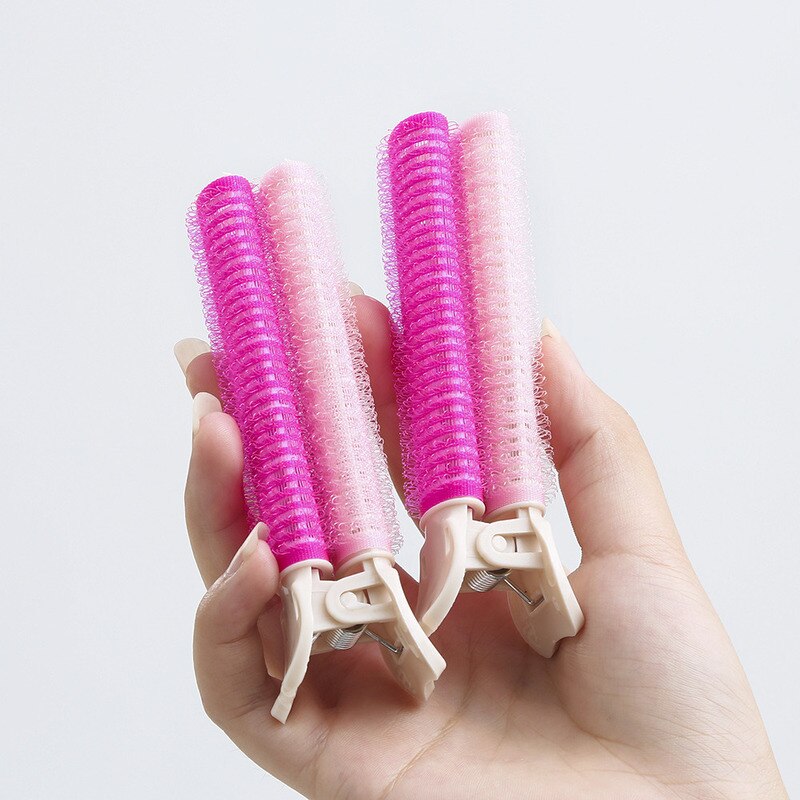 2 sztuk grzywka włosy korzeń puszyste włosy klipy leniwy spinki robić włosów spinki robić włosów szczyt stylizacja wijący się za baryłkę przenośne koreańska ozdoba robić włosów klipy wałki robić włosów: czerwony i różowy