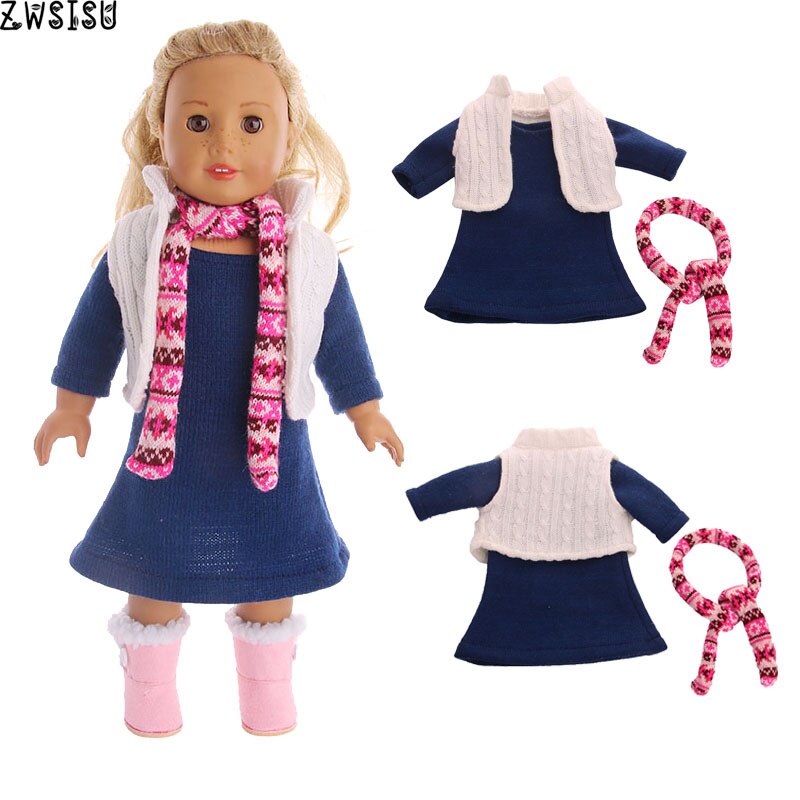 4 unids/set muñeca ropa chaleco camiseta falda Leggings para 18 pulgadas americano y 43 Cm muñeca nacida para generación Navidad bebé niña juguete