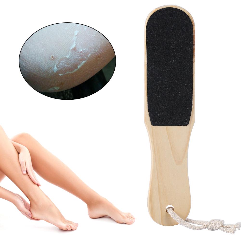 1pc lime à pied manche en bois 2 côtés pied talon râpe fichier pédicure callosités dissolvant peau morte épurateur manucure ongles outils