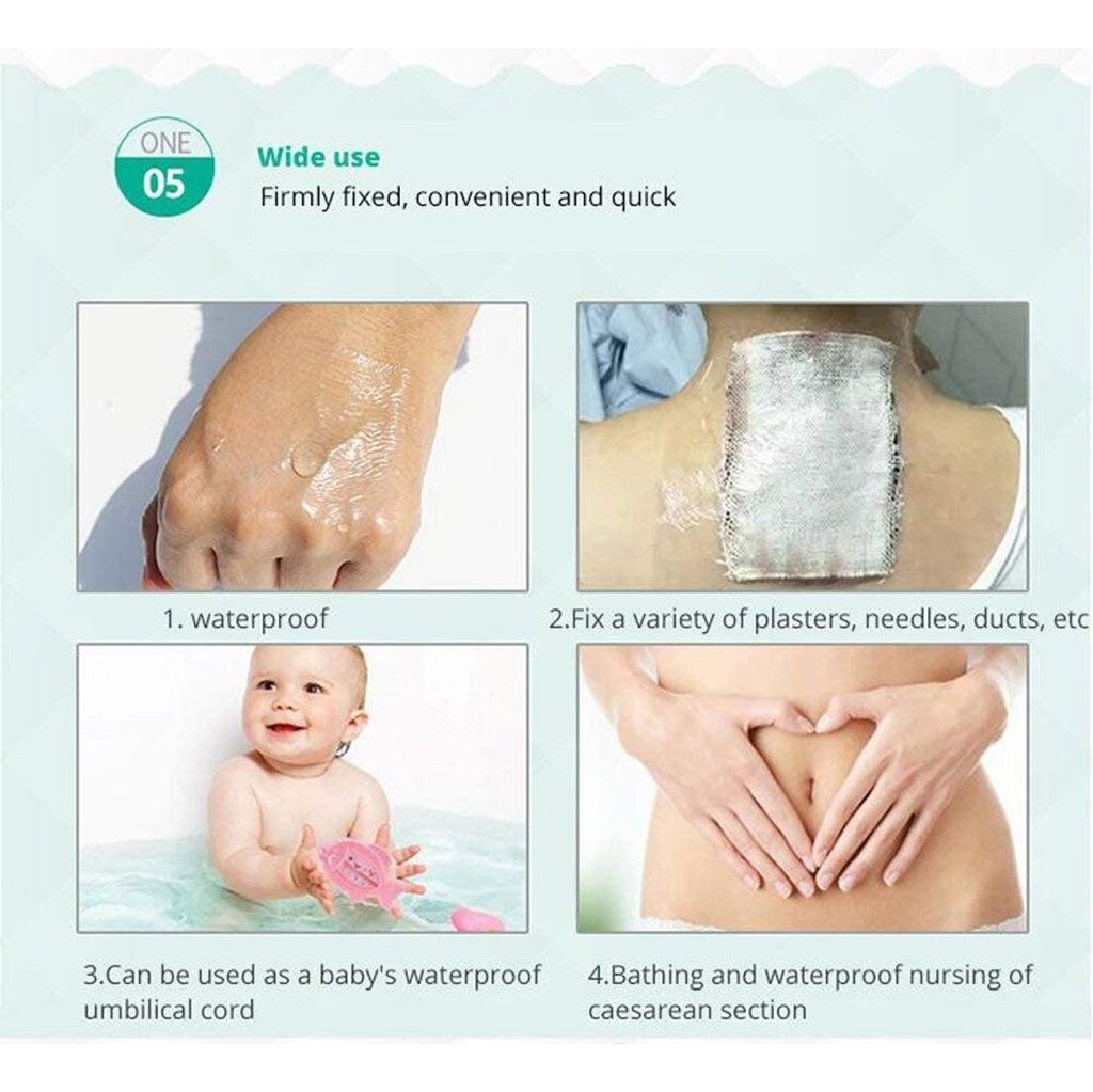 1Roll Practical Wound Dressing First Aid Fixation Tape PU Transparent Waterproof Adhesive Film Roll Bandage