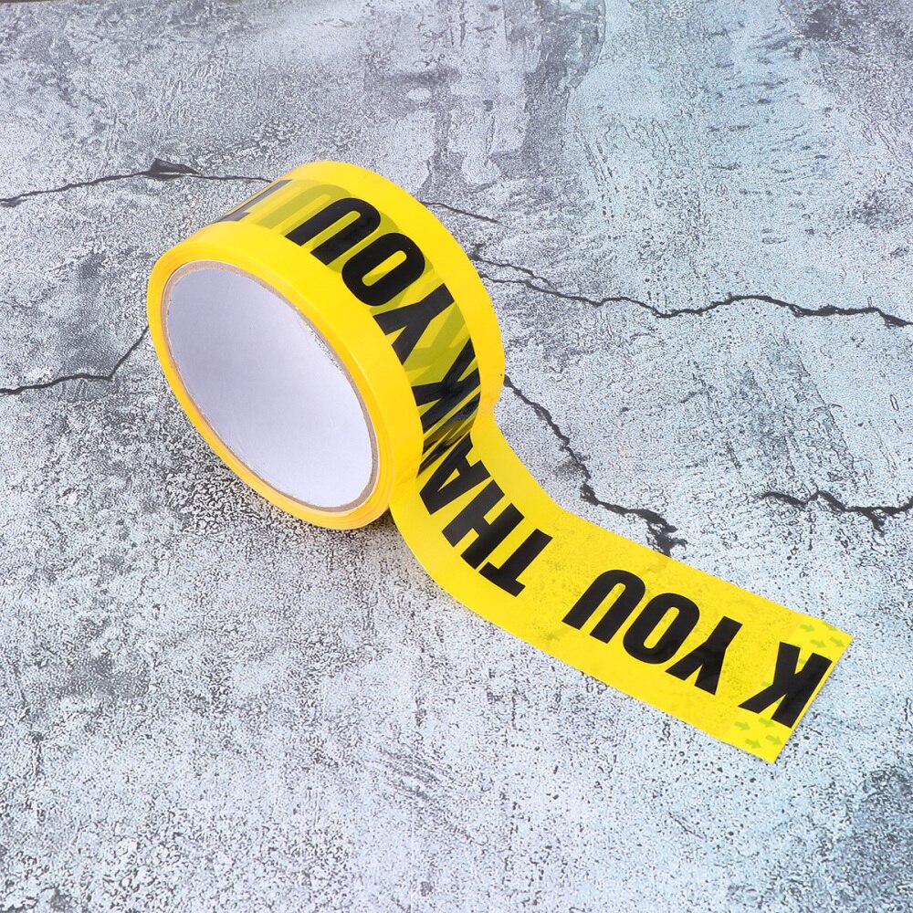 1 Roll THANK YOU Safety Tape Safe Self Adhesive Sticker Warning Tape Masking Tape for Walls Floors Pipes (Yellow)