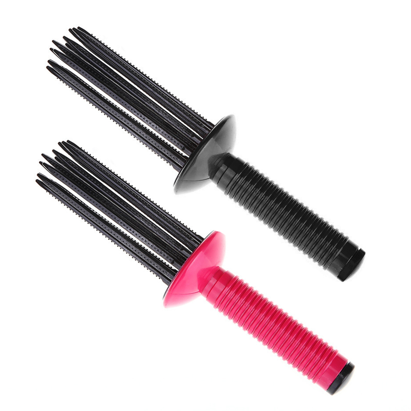 Peigne en rouleau de friser moelleux pour bigoudi, avec antidérapante, outils de coiffure professionnels pour boucles volumineuses, 1/2 pièces: Rouge
