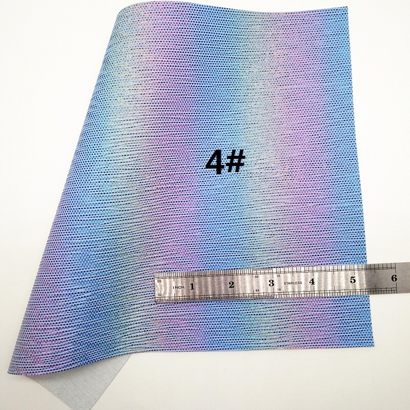 Tela de piel sintética con purpurina púrpura, estampado a rayas, sirena, para arco A4, 21x29CM, Twinkling Ming XM027A