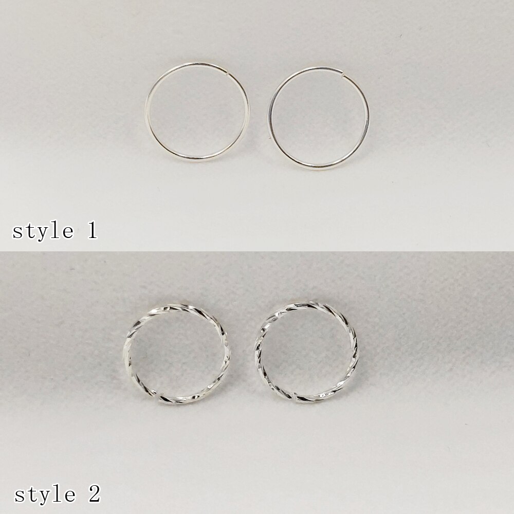 1pair Twist Nose ring hoop 925 sterling silver thin nose piercing for women men 22 G Huggie tragus Earring piercing body jewelry