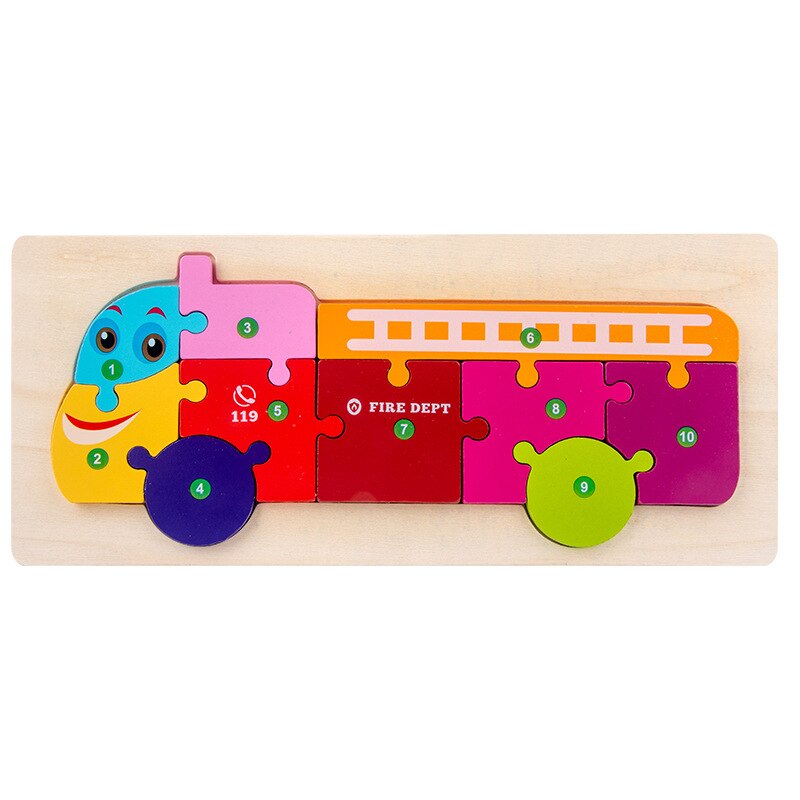 Montessori Wooden Educational Toys Children's 3D Animal Matching Puzzle Building Block Busy Board Preschool Educational Kids Toy: 12