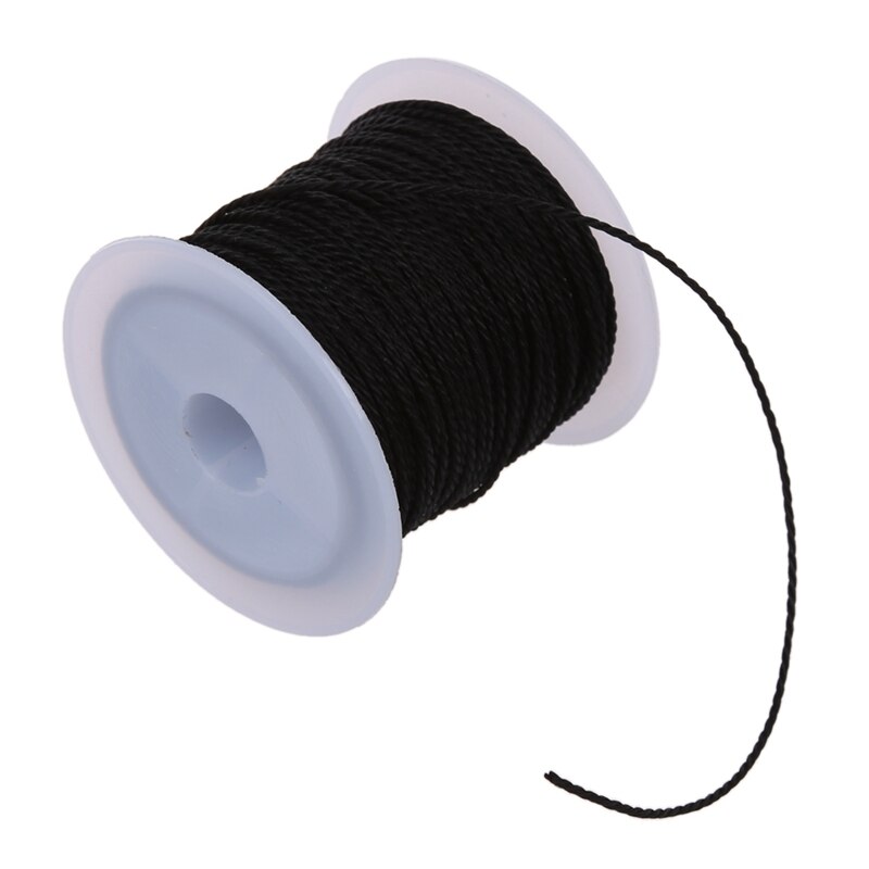 Roll Black Waxed Cotton Necklace Beads Cord String 1mm
