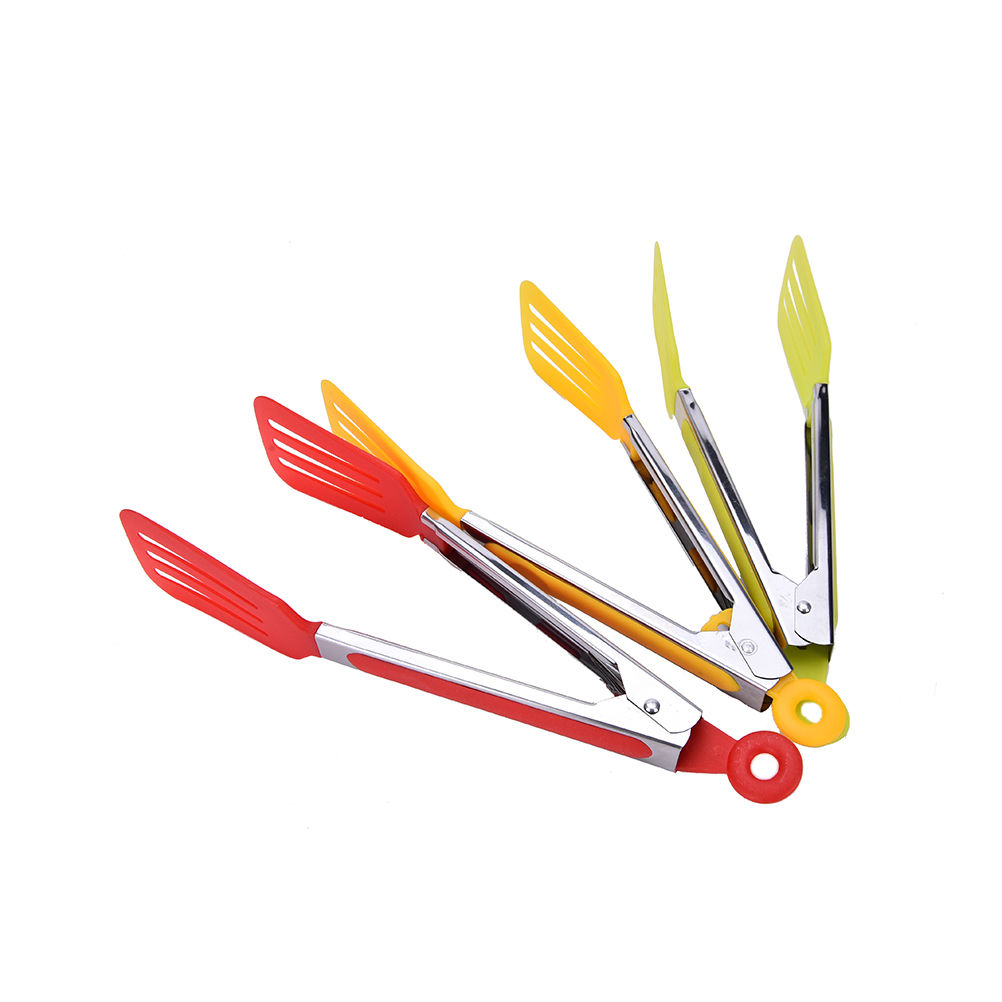 Nuevas pinzas para barbacoa, mango de silicona, pinzas de cocina, de bloqueo, pinzas de barbacoa, pinzas para alimentos de acero inoxidable