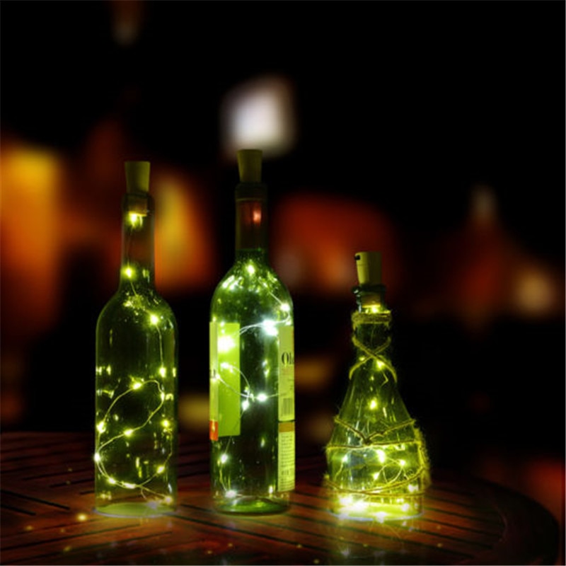 10 stuks wijnfleslampjes in de vorm van een kurk, een sterrenlampje met led-lampjes voor bruiloftsfeestdecoratie.