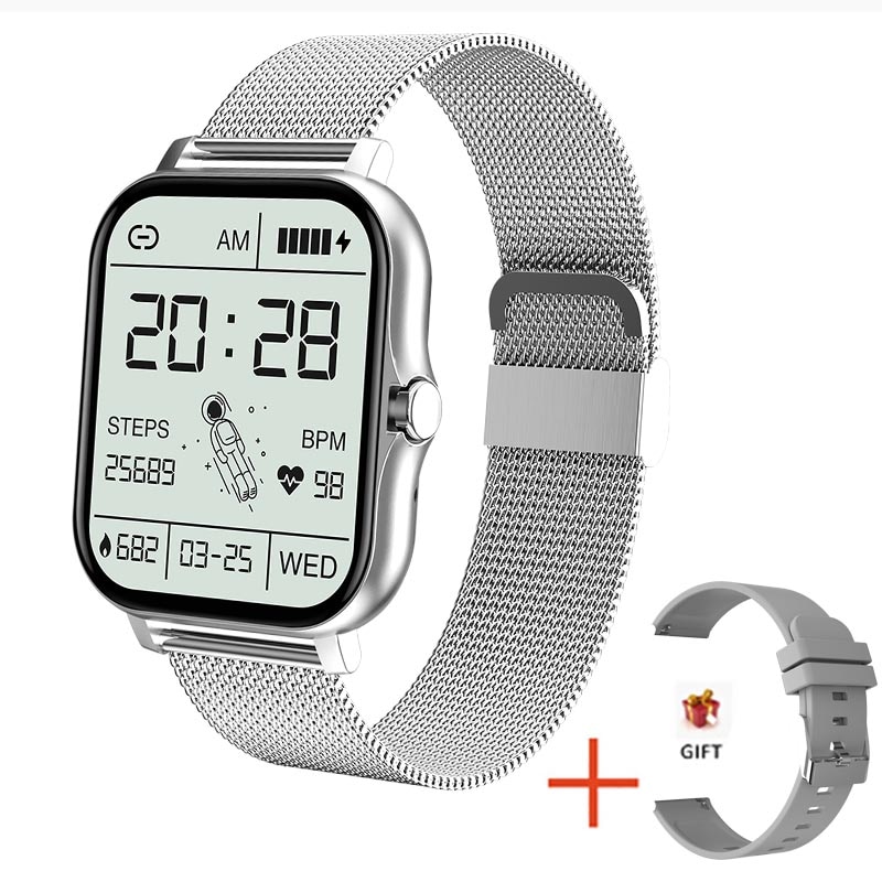 LIGE-Full Touch Screen Relógio Inteligente para Homens e Mulheres, Relógio De Pulso Esportivo, Relógios De Fitness, Chamadas Bluetooth, Smartwatch Digital, Presente, 2024: YELLOW