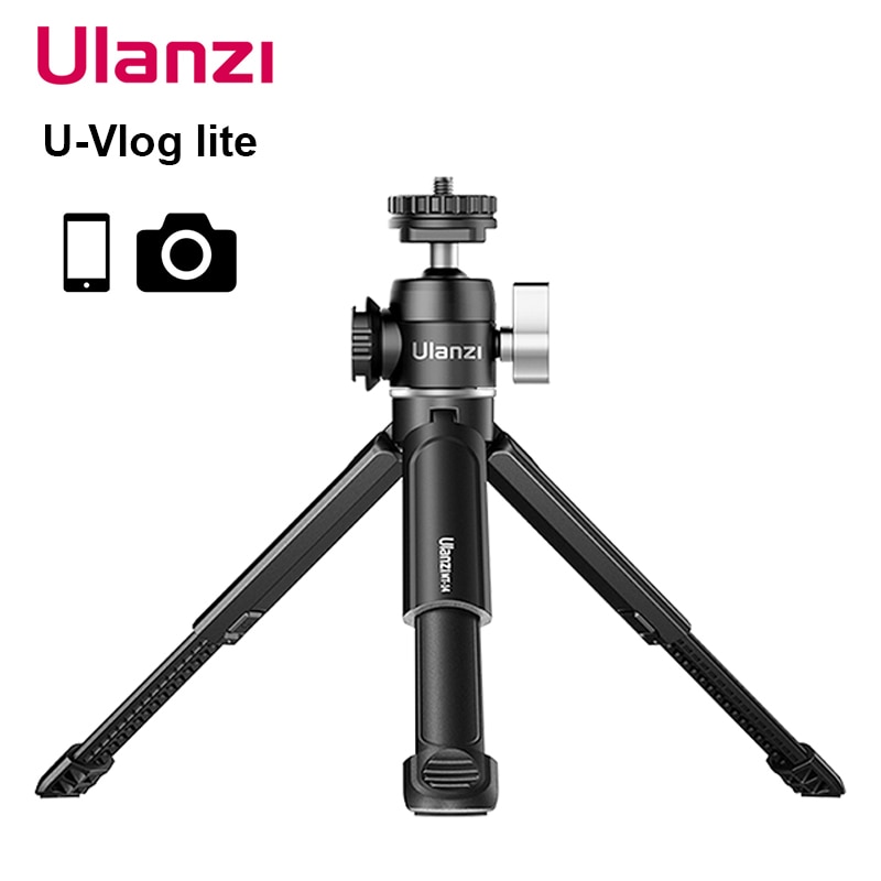 Ulanzi u-vlog lite utdragbar dubbel kallsko kulhuvud volg stativ för smart telefon sony canon nikon dslr kameratillbehör