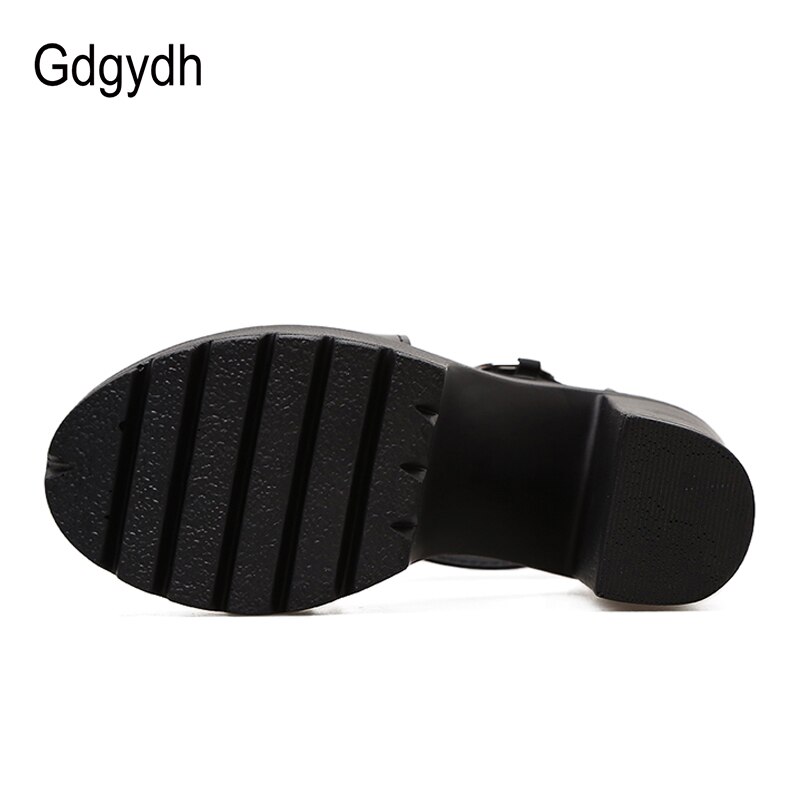 Gdgydh Solid Platform Vrouwen Sandalen Zomer Schoenen Open Teen Rome Stijl Hoge Hakken Gesp Gladiator Schoenen Vrouw