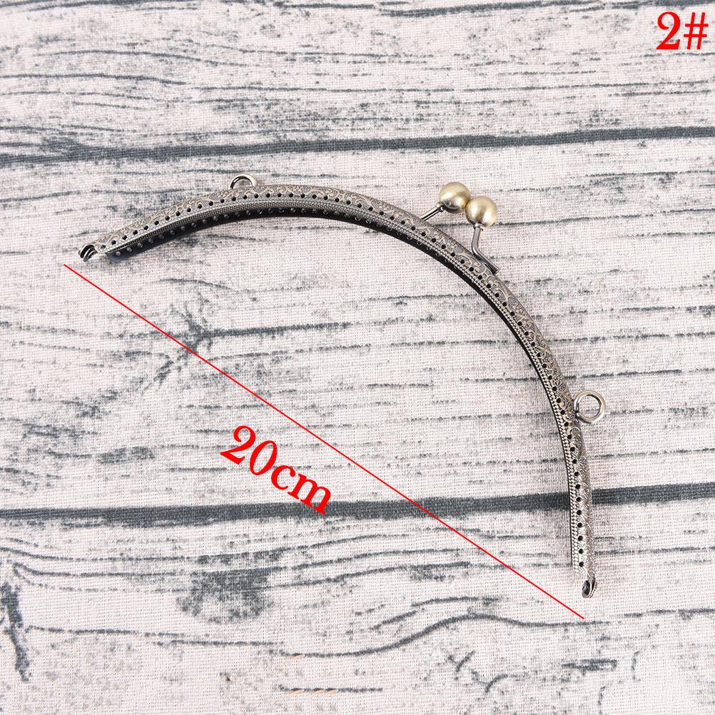 DIY 20cm Antique Brass Metal Purse Frame Ring Kiss Clasp Handle For Bag Craft Bag Making Sew Handbag Accessories: N2