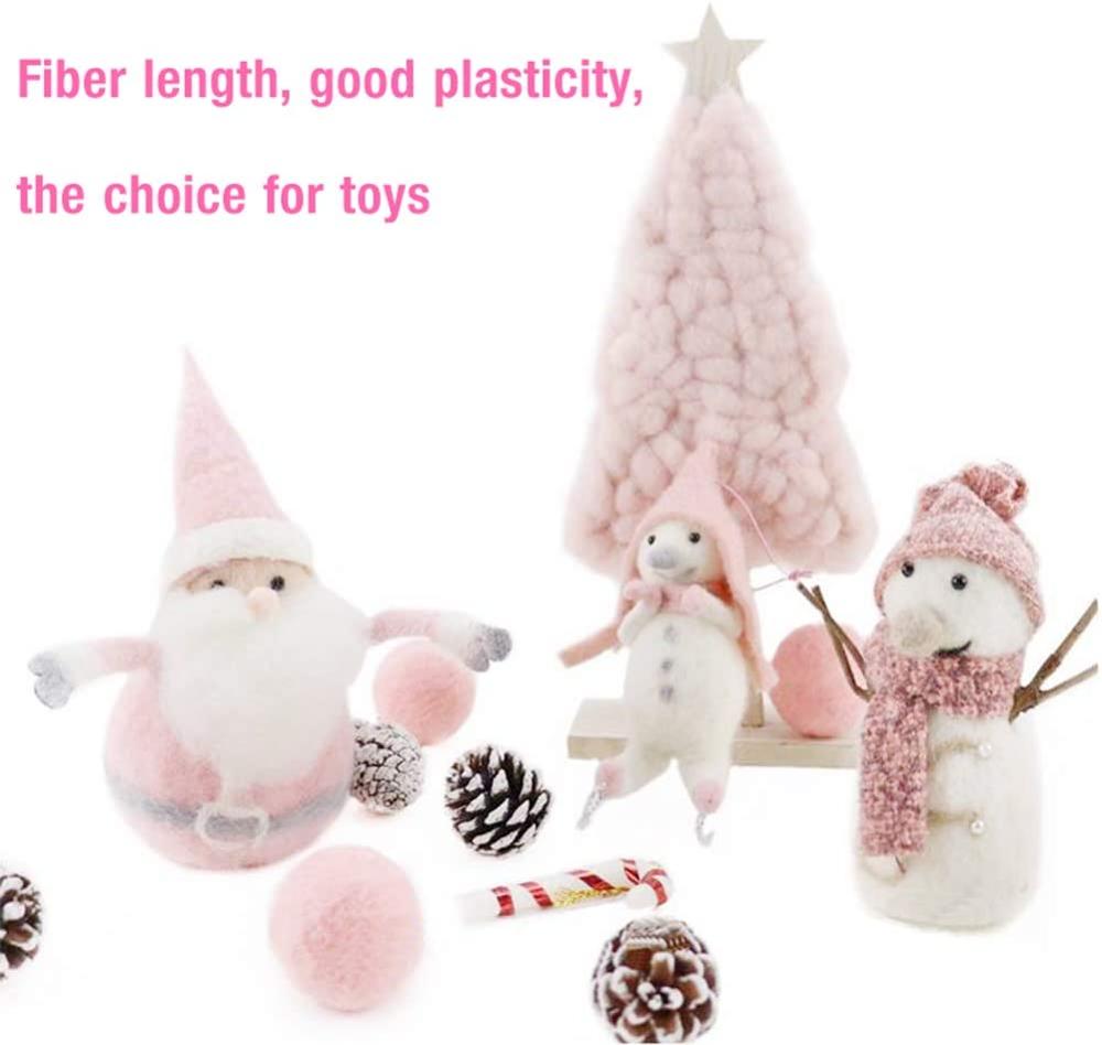 Imzay Wool Roving Bulk - Pink 8.82oz Super Wool Chunky Yarn, Wool Roving Top For Hand Spinning, Felting, Weaving And DIY Craft