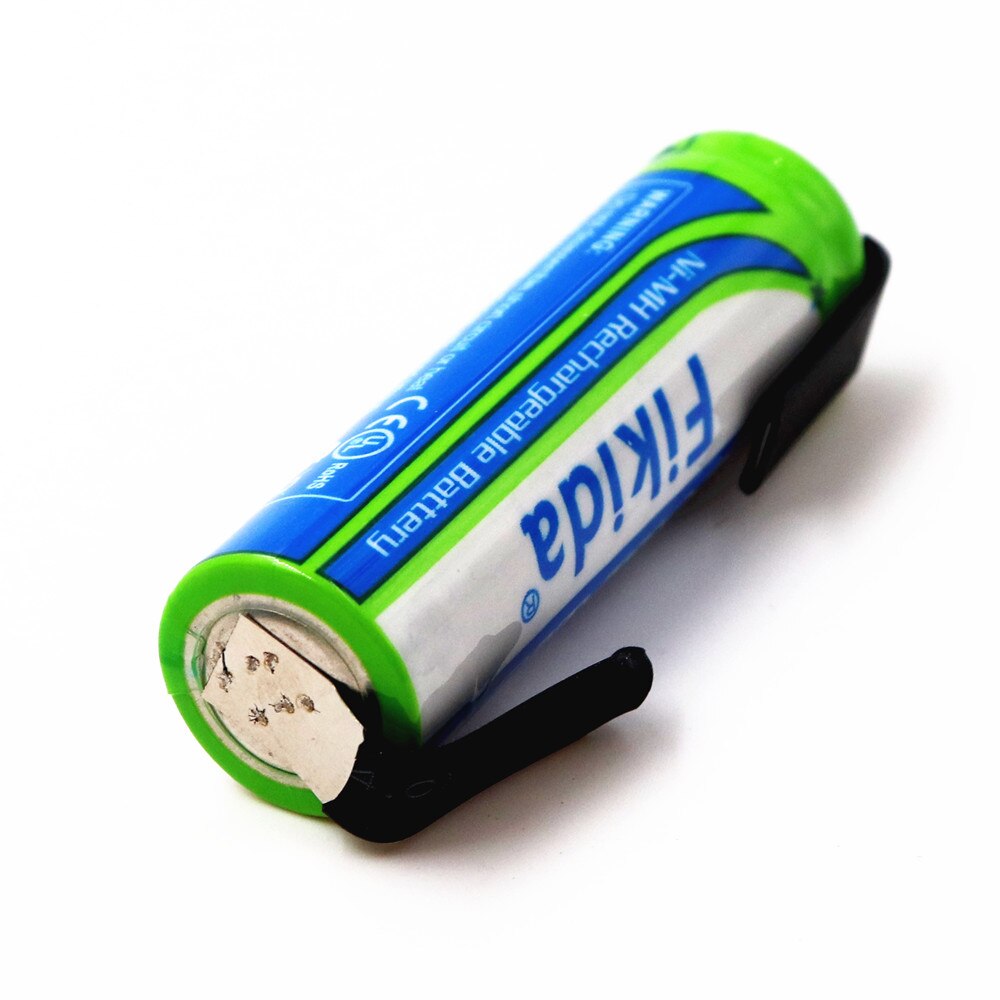 100% AA Rechargeable Battery 1.2V 3000mAh NiMH 14430 Battery with Solder Pins for DIY Electric Razor Toothbrush Toys