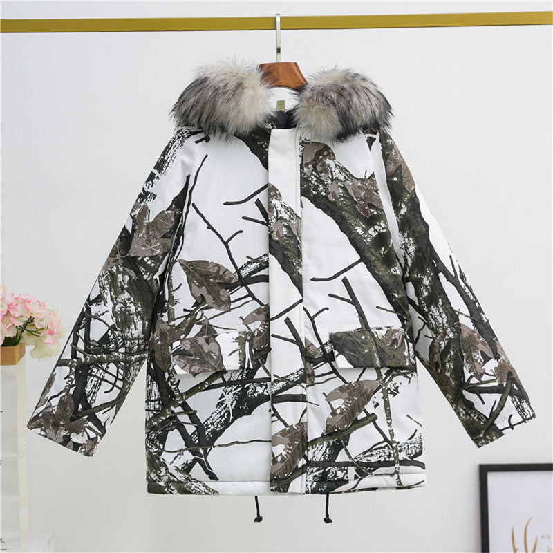 Snowboarding Jackets Men Women Warm Snow Coat Large Size Snowboard Cotton Clothes Printing Pattern Camouflage Korean Style: White / M