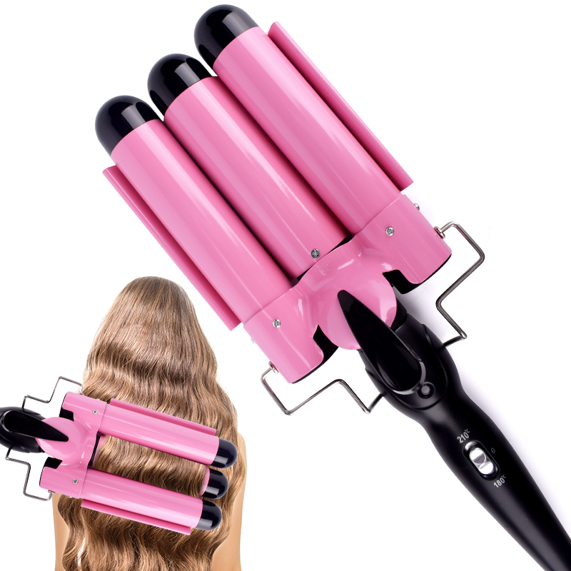 Plancha rizadora de pelo , rizador de pelo de triple barril de cerámica, herramientas de estilismo, ondulador de pelo