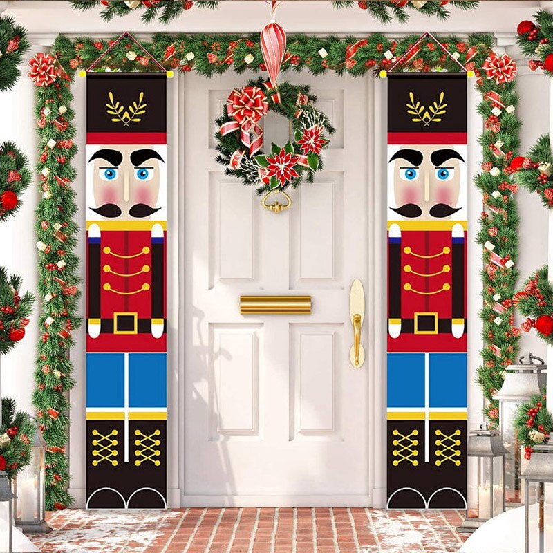 Juledørbannere nøddeknækker soldat hængende indretning til hjemmet glædelig jul ornamenter godt år navidad