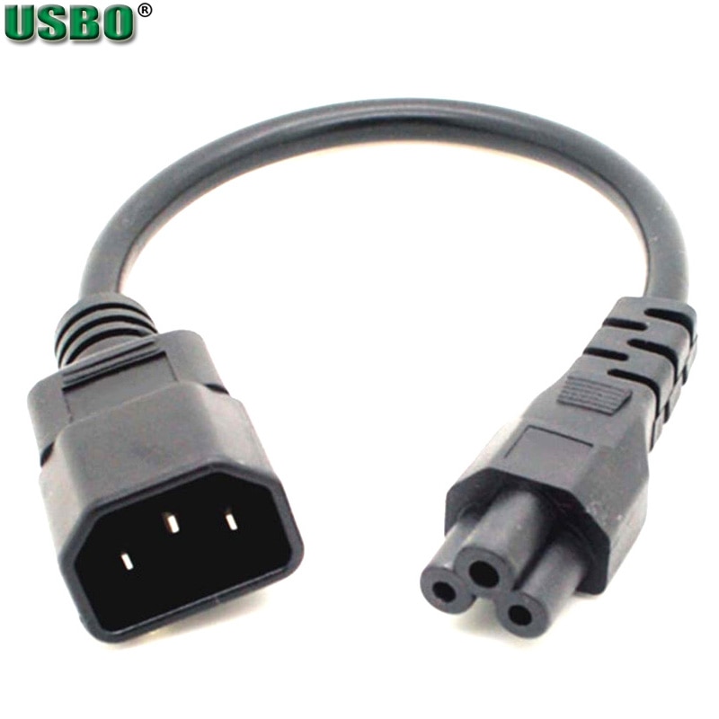 Black Copper 10A 250V IEC320 C14 male to C5 female Power Cord 20CM 60CM 1.8M UPS PDU APC Cable PC Laptop Power Conversion Wire