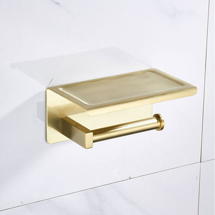 Badezimmer Zubehör Set Gebürstet Gold Bad Regal, Handtuch Rack, Handtuch Aufhänger Papier halter, wc Pinsel Halter Bad Hardware Sets: paper holder 1