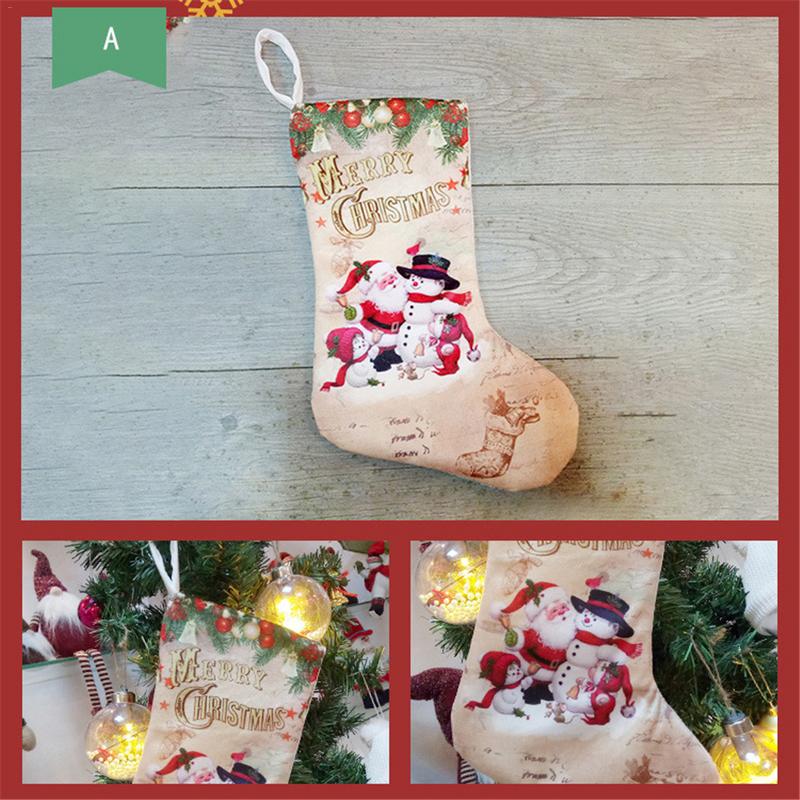 Colgante con calcetines de Navidad, adorno de tela, colgante de botas pequeñas, estampado de patrón de Navidad para , suministros de decoración del hogar, bolsa de