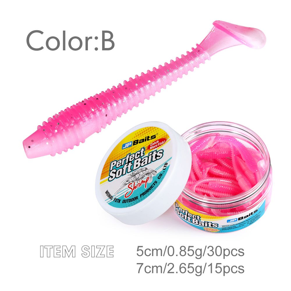 Leurre artificiel et doux à gros impact,wobbler softbait de 0 mm, 2,3 inch, 50mm et 1,6 inch, pour la pêche à pagaie et poisson nageur à queue,: 70mm shrimp smell / ColorB